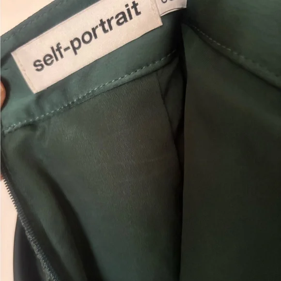 Self-Portrait Dark Green Maxi Skirt with Grommet Trim - Picture 4 of 6